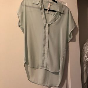 Bellatrix light mint green sheer vneck